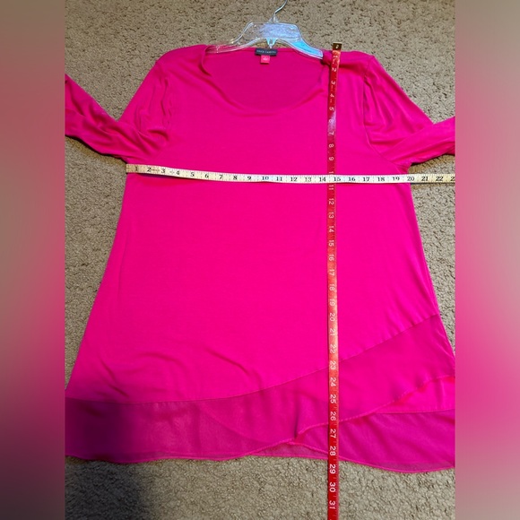 Vince Camuto Tunic 3/4 Sleeves Round Neck Crisscross Front Tunic Pink Rayon - Picture 6 of 10